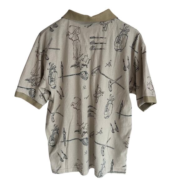 Givency Activewear Vintage Novelty Golf Print Polo M - Picture 6 of 10